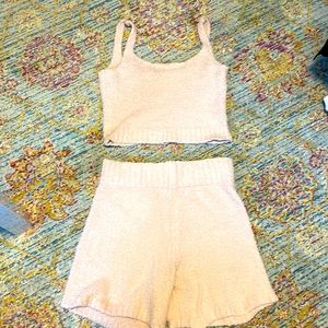 SKIMS cozy collection, pink super soft lounge set. L/XL